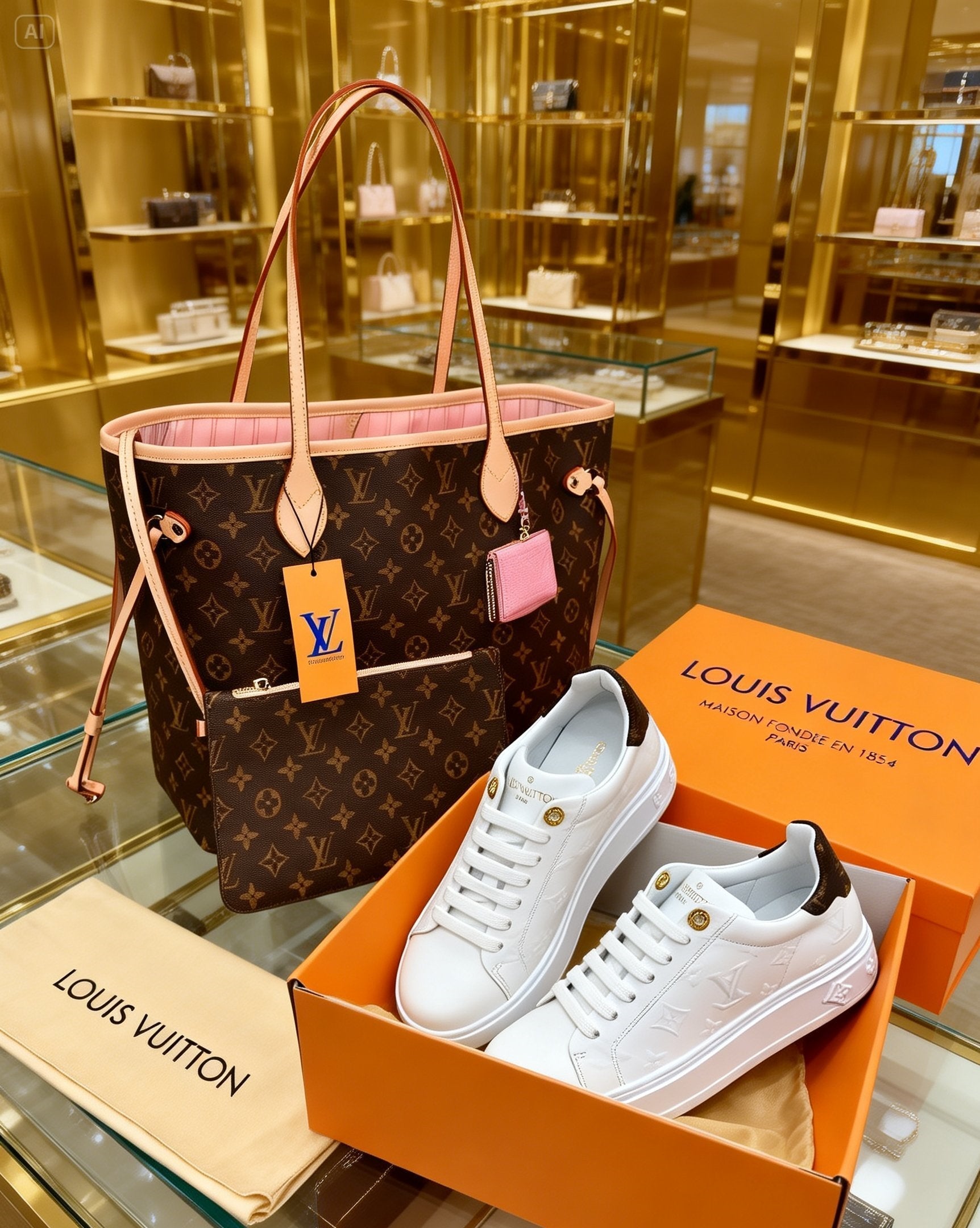 Neverfull and Sneakers Set