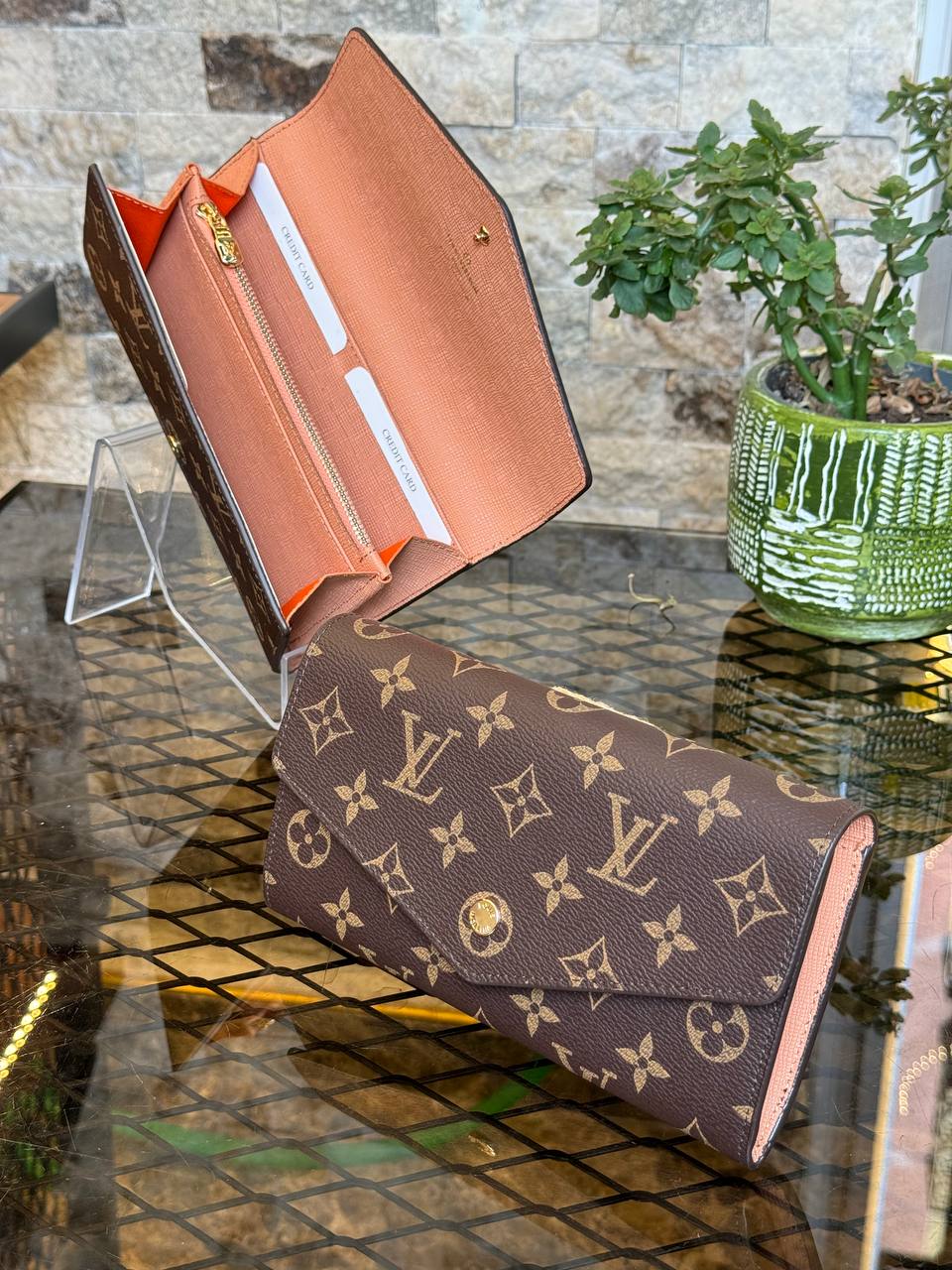 L - Portefeuille Adele en cuir (Orange)