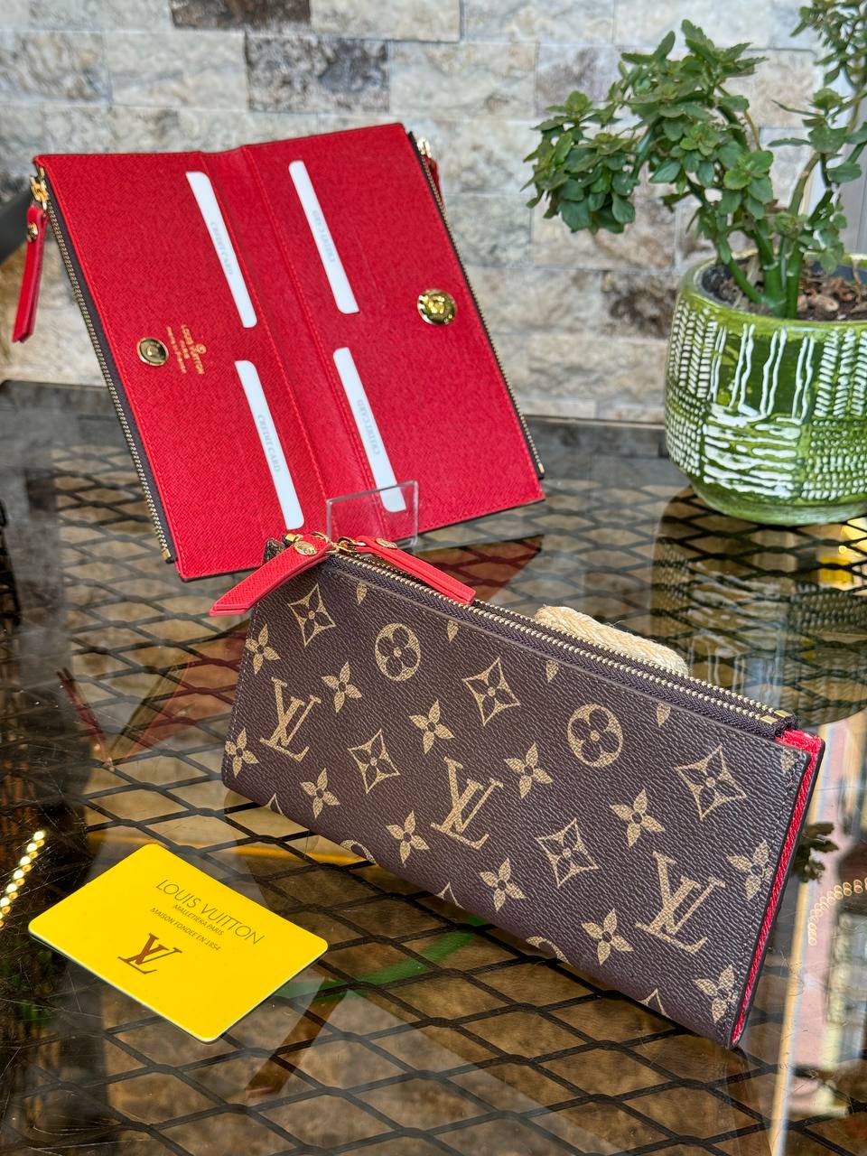 L - Portefeuille Adele en cuir (Rouge)