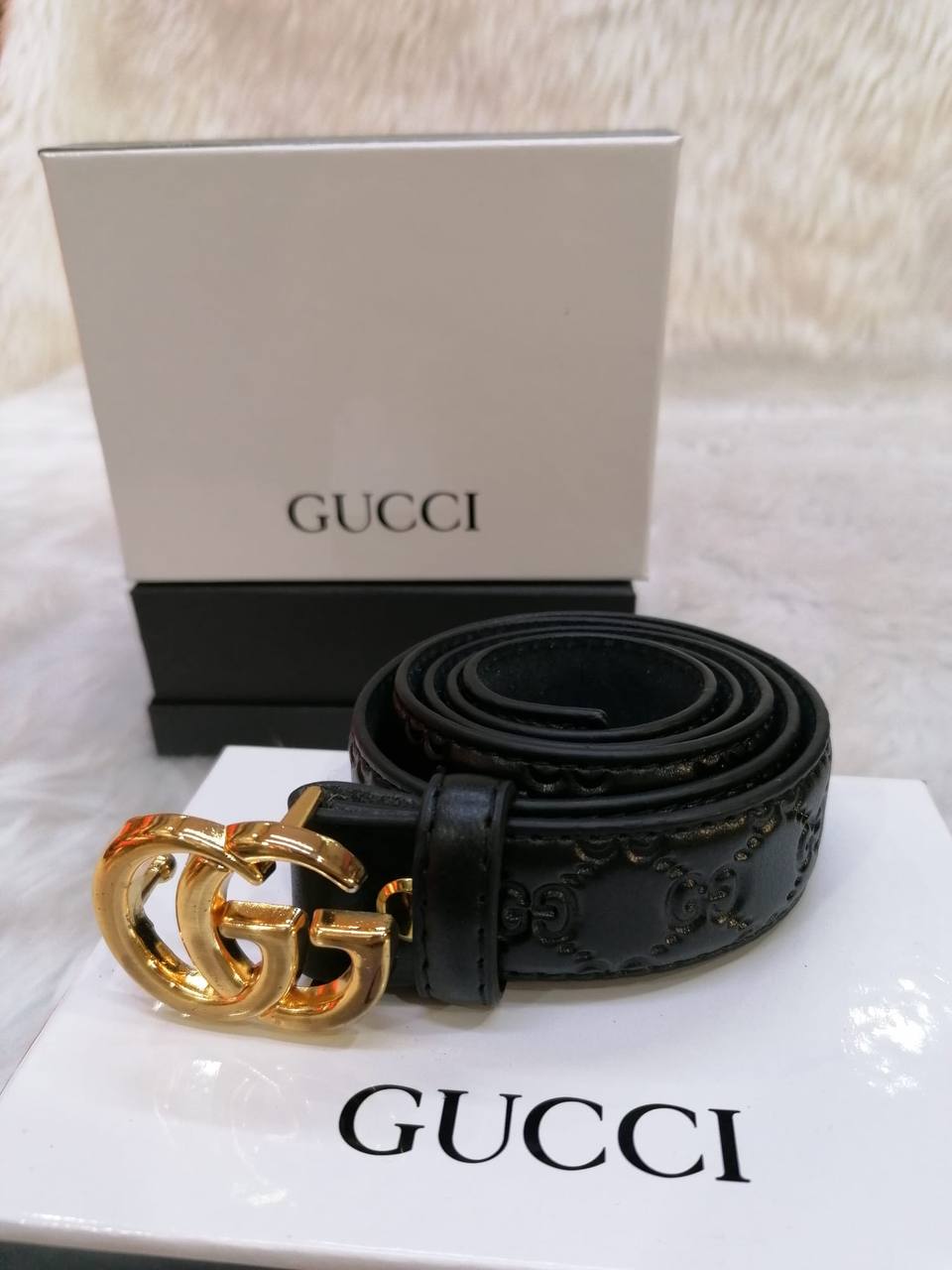 Ceinture en cuir G.G.