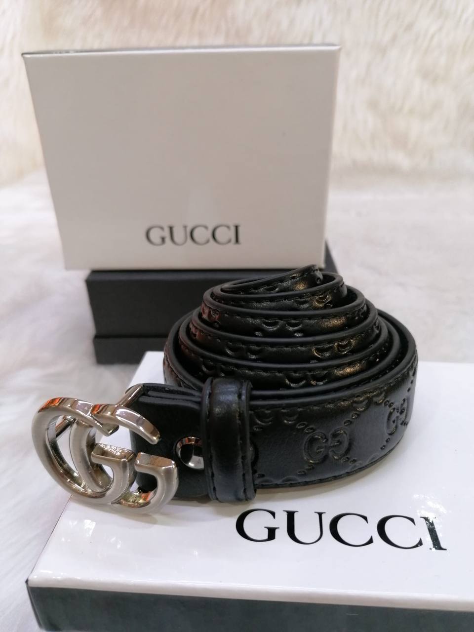 Ceinture en cuir G.G.