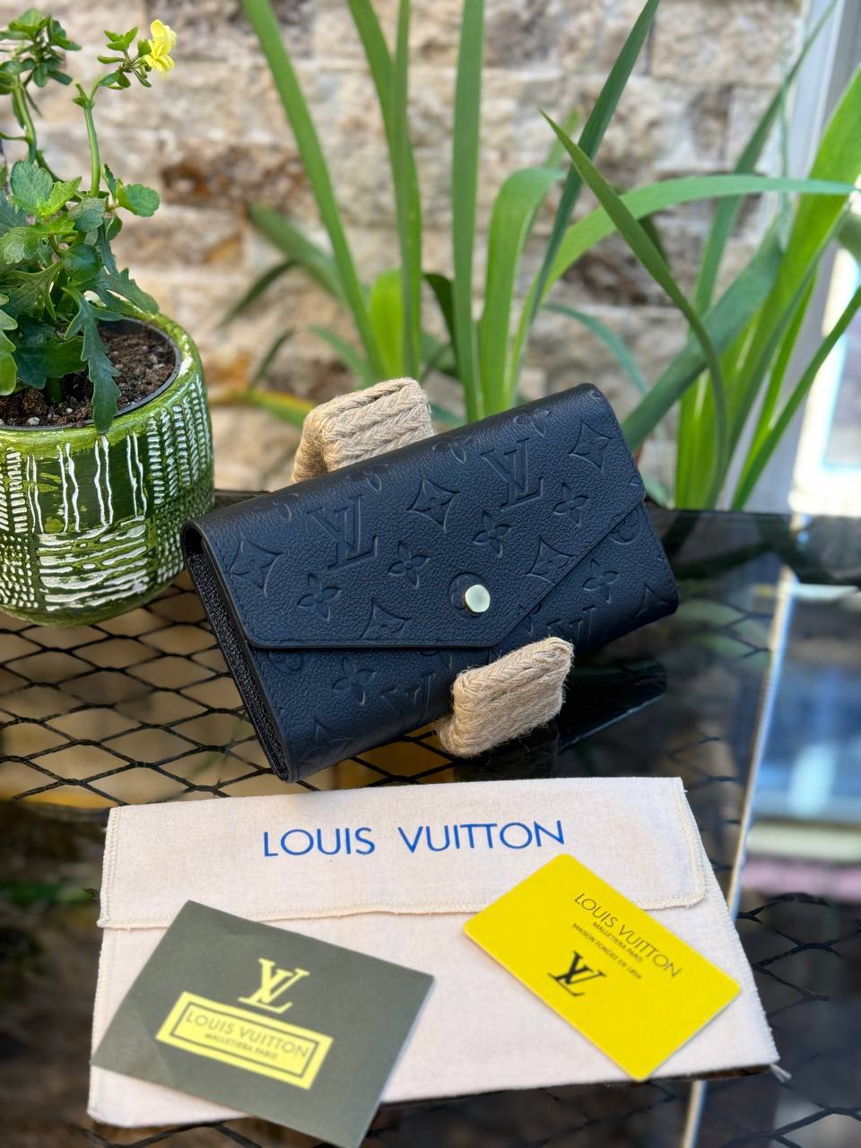 P - Portefeuille Sarah en cuir (Noir)