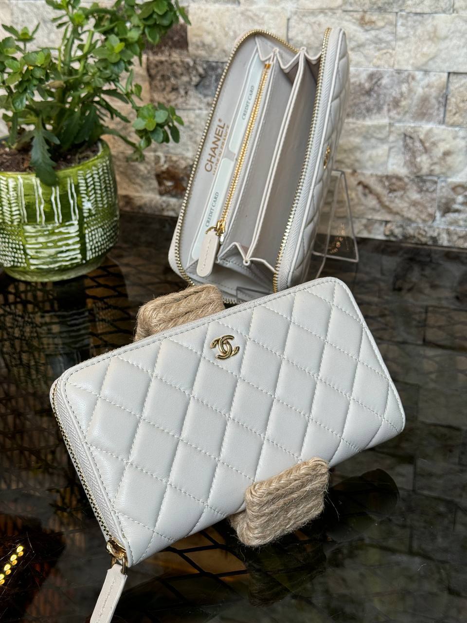 Portefeuille en cuir (blanc)