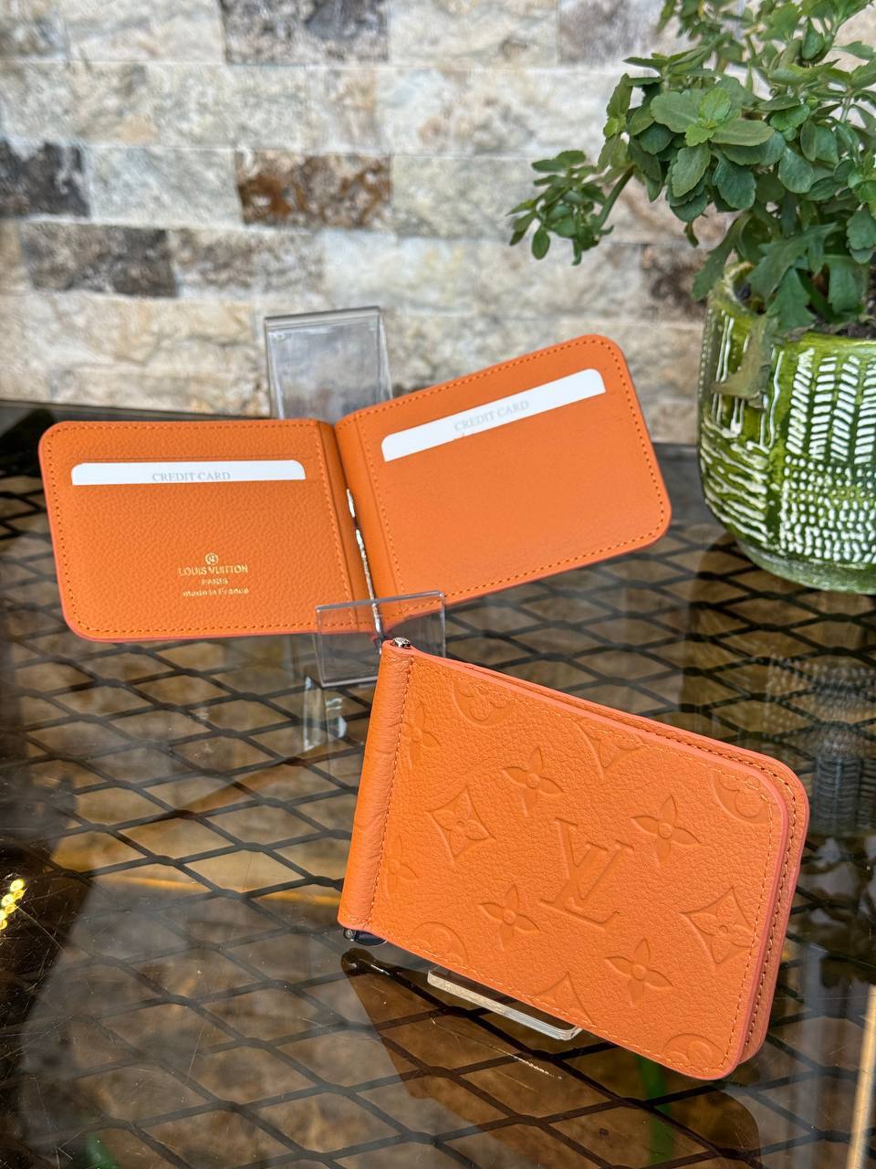L - Leder-Minigeldbörse (Orange)