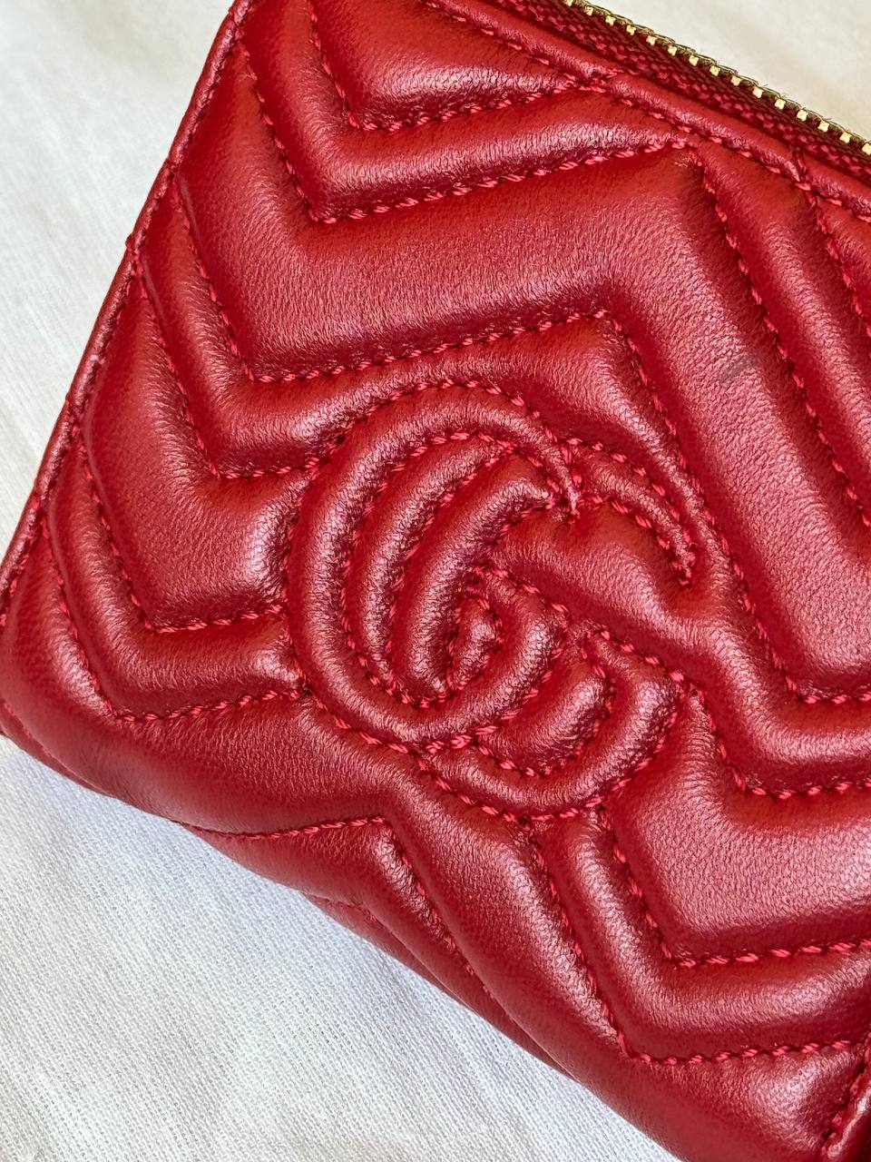 Leder Mini Zippy Geldbörse (Rot)