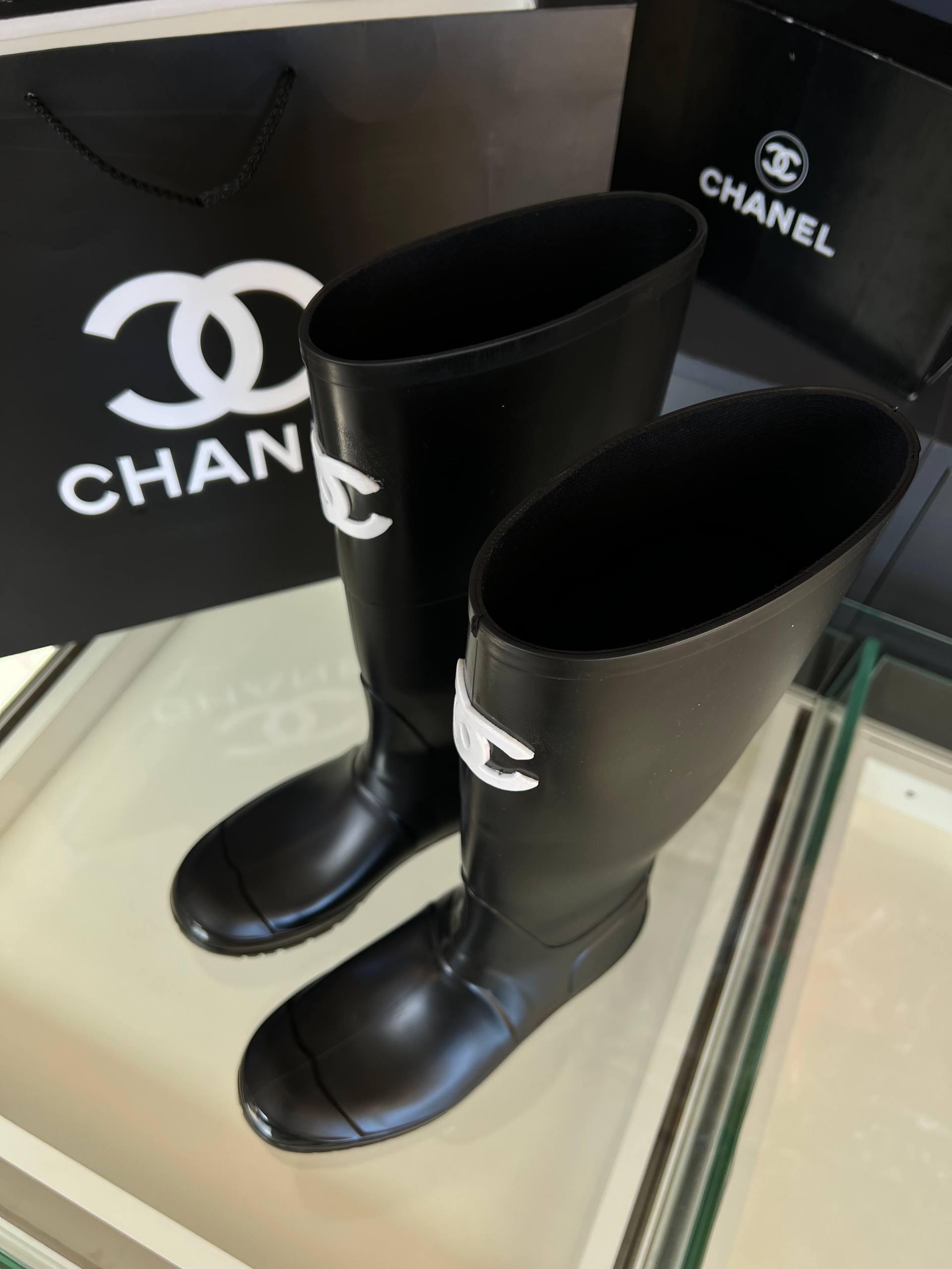 Rain Leather Boots