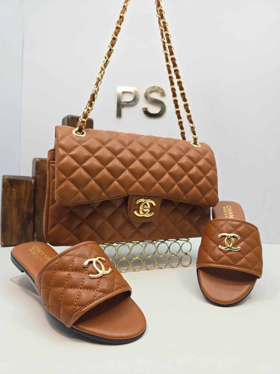 CH Tasche und Pantoffel (Braun)