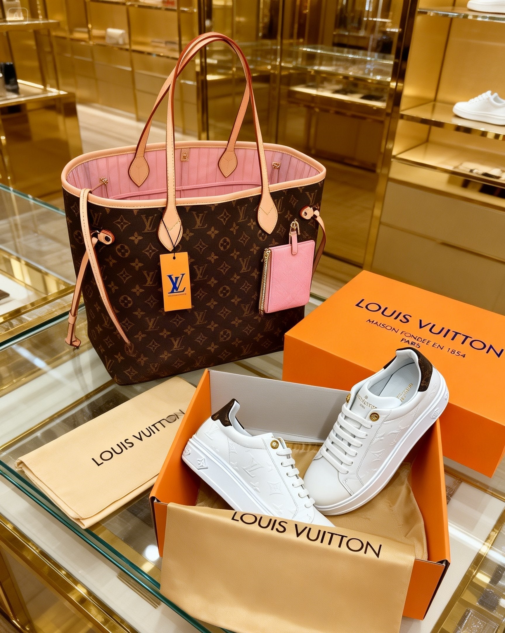 Neverfull and Sneakers Set