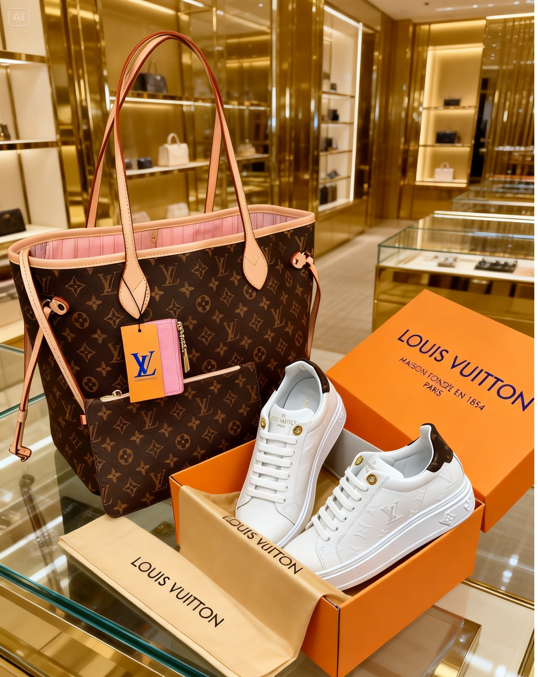Neverfull and Sneakers Set