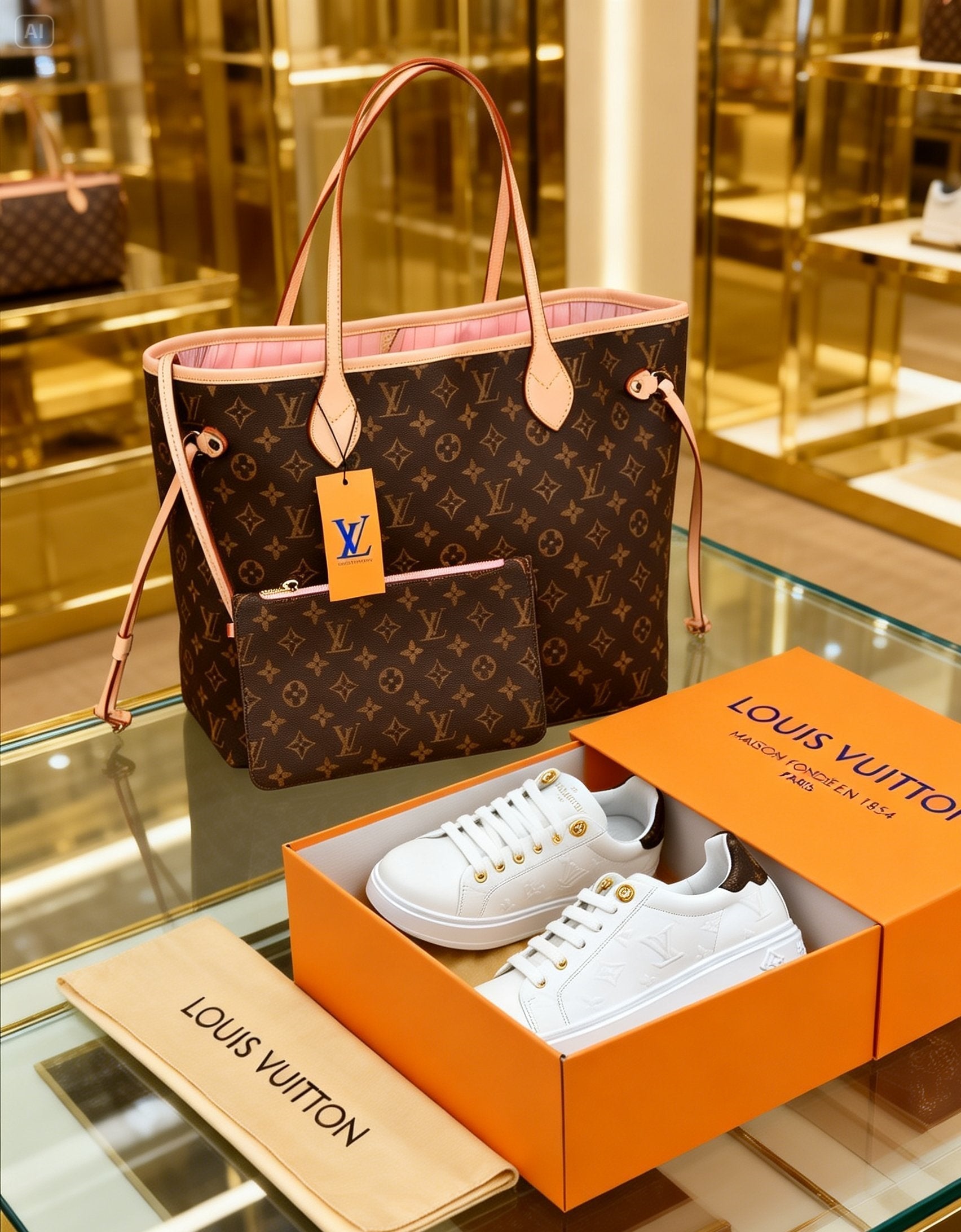 Neverfull and Sneakers Set