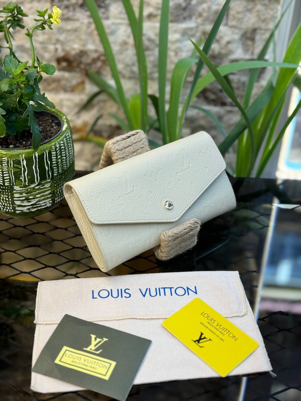 L - Portefeuille Sarah en cuir (blanc)