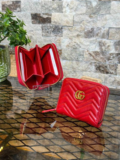 Leder Mini Zippy Geldbörse (Rot)