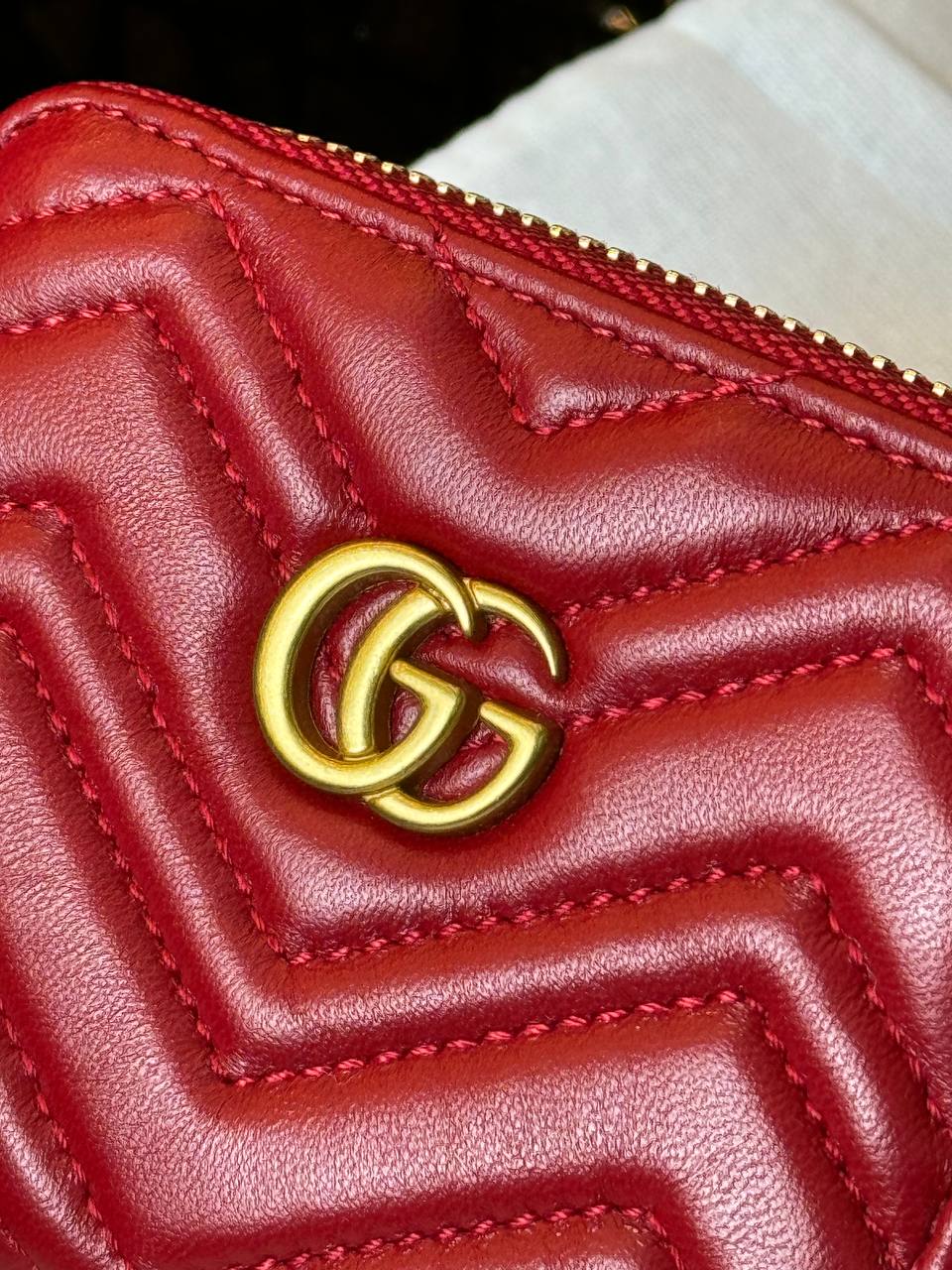 Leder Mini Zippy Geldbörse (Rot)