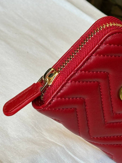 Leder Mini Zippy Geldbörse (Rot)