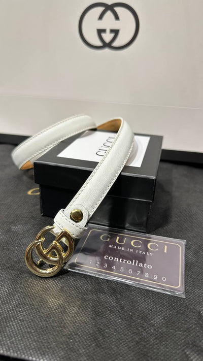 Fit Leather Belt (White)