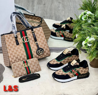 Tasche, Schuhe und Geldbörse